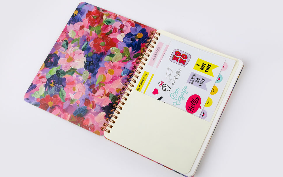 Spiral Notebook for Women, 8.25" x 6.25" Journal with Durable Hardcover and 160 Lined Pages with Large Pockets - Perfect to Stay Organized and Boost Productivity at Work or School