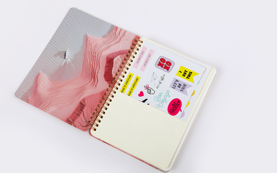 Spiral Notebook for Women, 8.25" x 6.25" Journal with Durable Hardcover and 160 Lined Pages with Large Pockets - Perfect to Stay Organized and Boost Productivity at Work or School