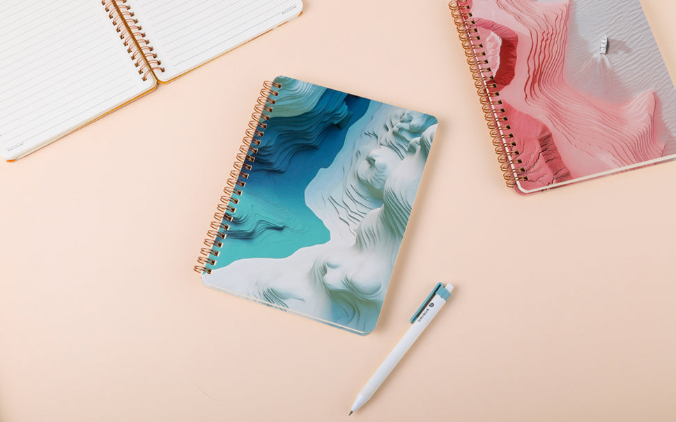 Spiral Notebook for Women, 8.25" x 6.25" Journal with Durable Hardcover and 160 Lined Pages with Large Pockets - Perfect to Stay Organized and Boost Productivity at Work or School