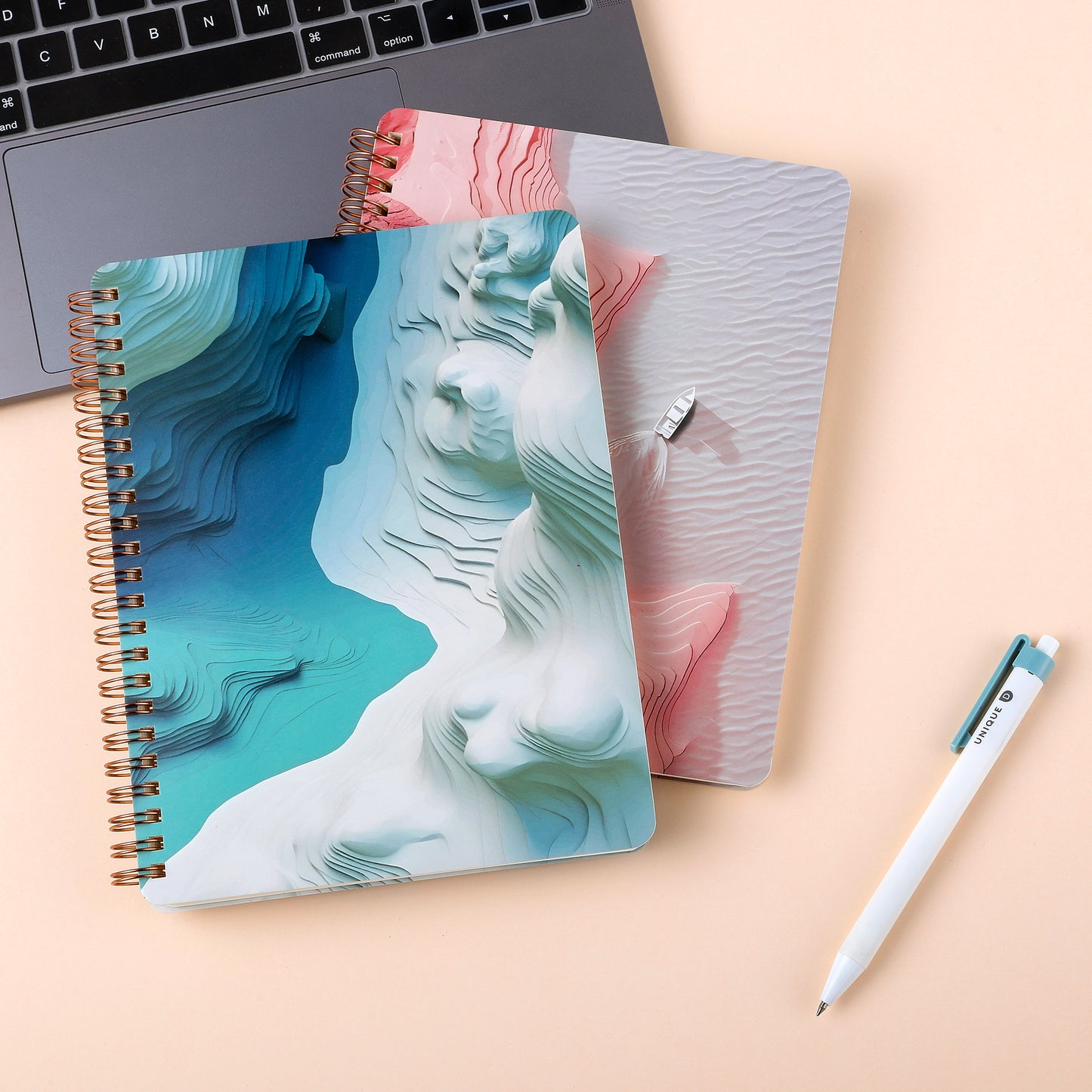 Spiral Notebook for Women, 8.25" x 6.25" Journal with Durable Hardcover and 160 Lined Pages with Large Pockets - Perfect to Stay Organized and Boost Productivity at Work or School