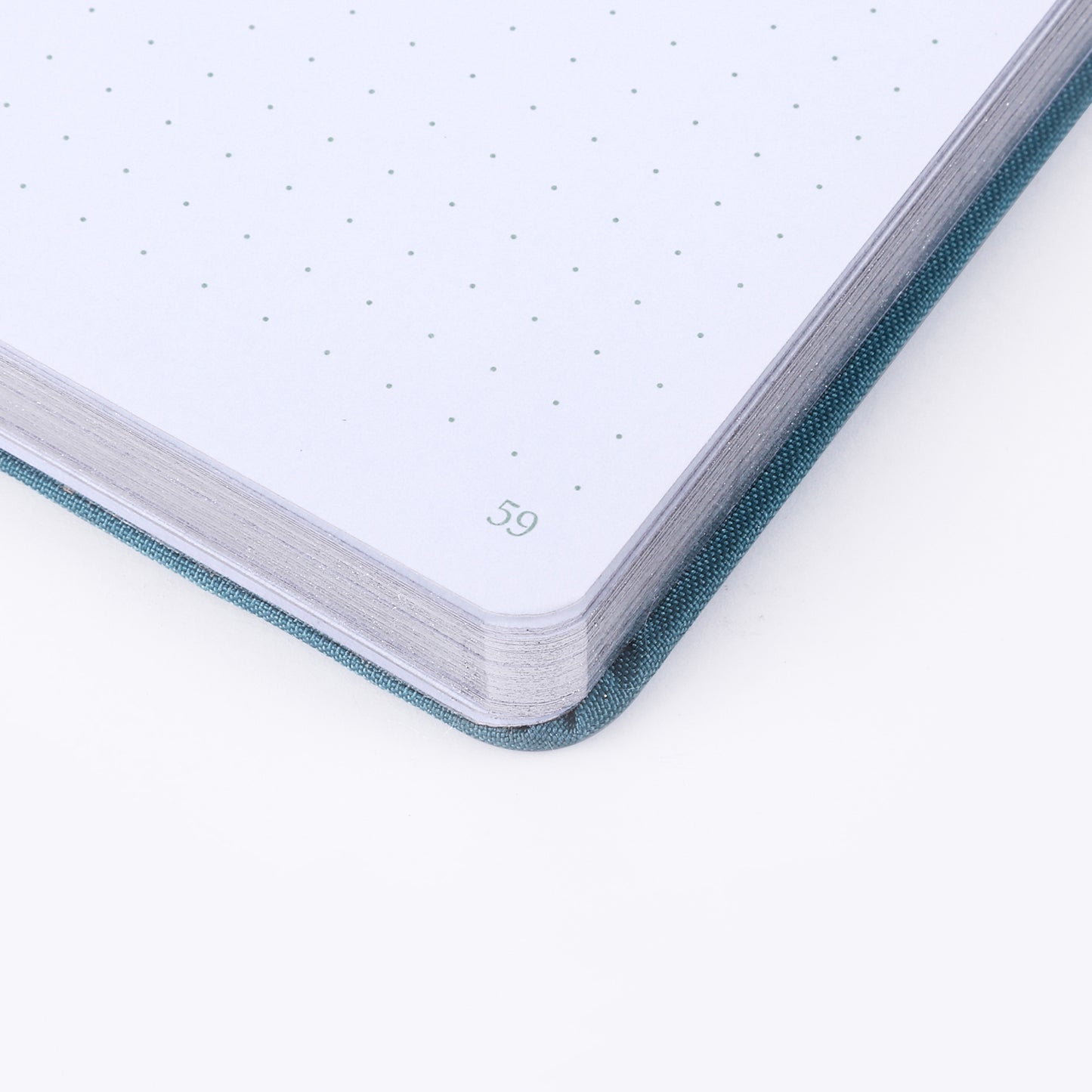Bullet Dotted Journal - A5 Dot Grid Notebook with pages number,160gsm Bleedproof Paper,Silver Edge and Fabic for Personal Organizers, Bullet Journals, and journaling-Ginkgo leaf