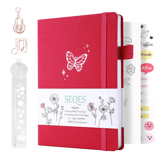 Bullet Journal A5 160gsm PREMIUM paper silver edge - Butterfly
