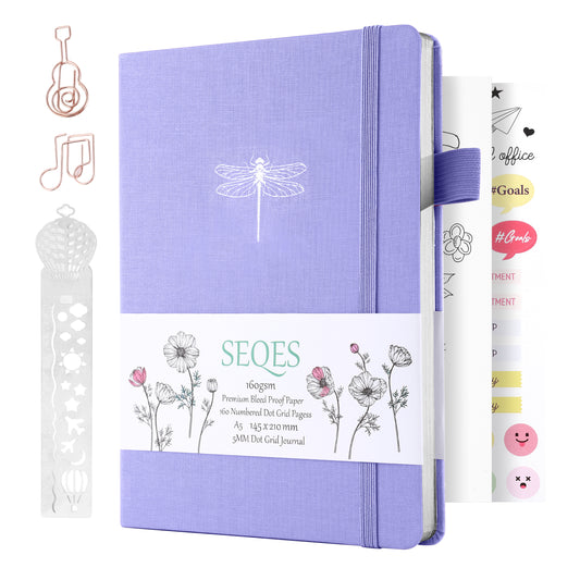BULLET JOURNAL A5 160gsm PREMIUM PAPER SILVER EDGE -dragonfly