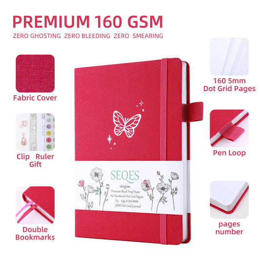 Bullet Journal A5 160gsm PREMIUM paper silver edge - Butterfly